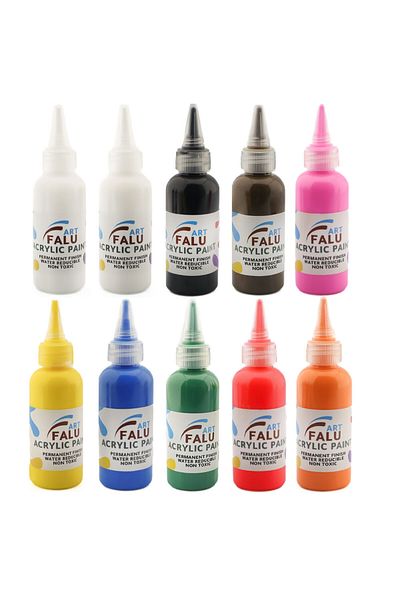 Falu Art مجموعة من 10 ألوان أكريليك غير سامة Falu Art G-263