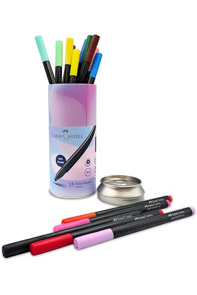 STOREMAX Nazirashop Finepen Fine Felt Tip Pen Set, 15 Pcs, 0.4 Mm, Metal Supported Tip, Ergonomic