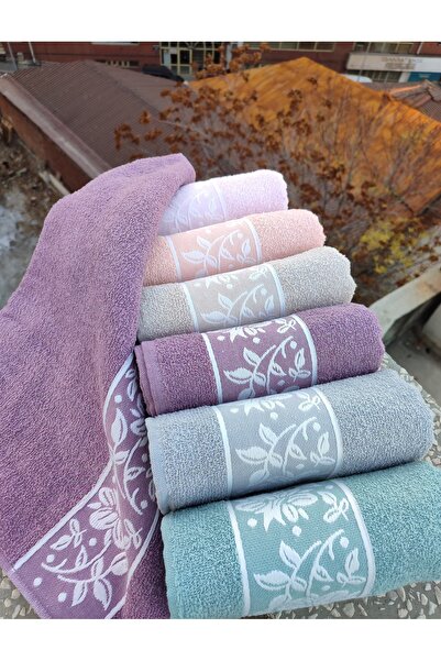 Rozalifehome EKonomik 50*80 ebatinda elyüz havlusu jagarli 6 adet- 6 renk pam...