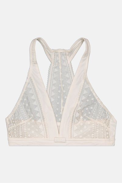 Etam Women Lace Trim Non Padded Bra, Off White