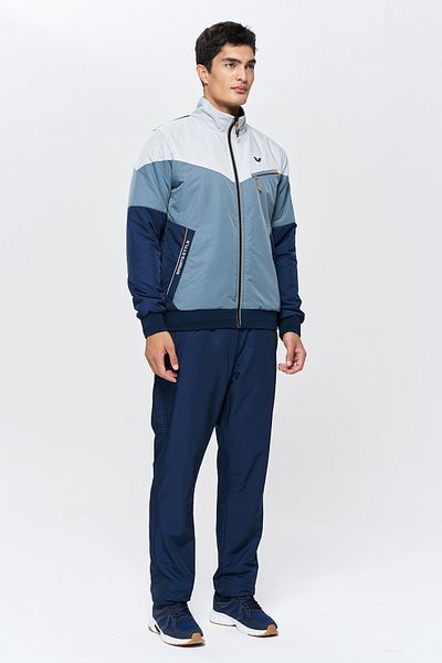 bilcee Men's Navy Blue Fleece Winter Bottom Top Tracksuit Set 9892