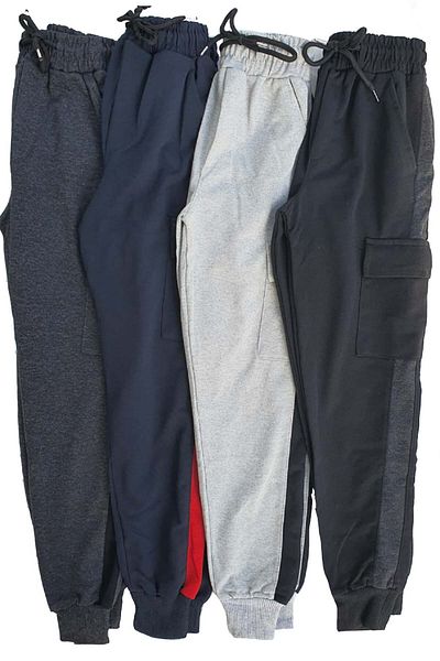 Machi 4-Pack Boys and Girls Sweatpants - 2 Cargo Pockets
