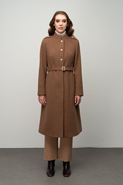 Olcay Παλτό Evaze - Λεπτομέρεια γιακά και επωμίδα, TABA 3048