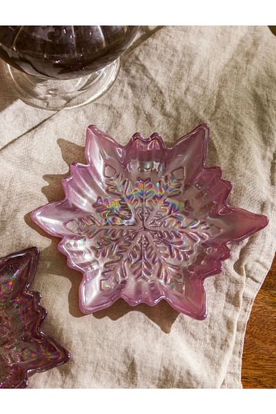 LC Waikiki Lcw Home Pink Leaf Figured Glass Bowl Set of 3