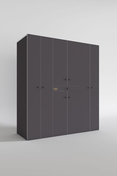 Kenzlife Çamaşır-Kurutma Makinesi Dolabı Nazzam Gri 187*170*60 Çekmeceli Raflı Banyo