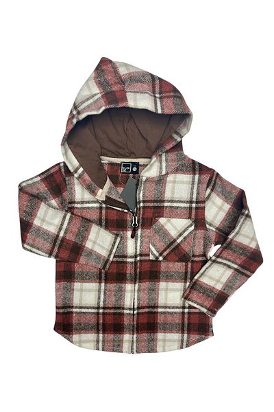 Cloise Детска риза с цип и качулка на каре