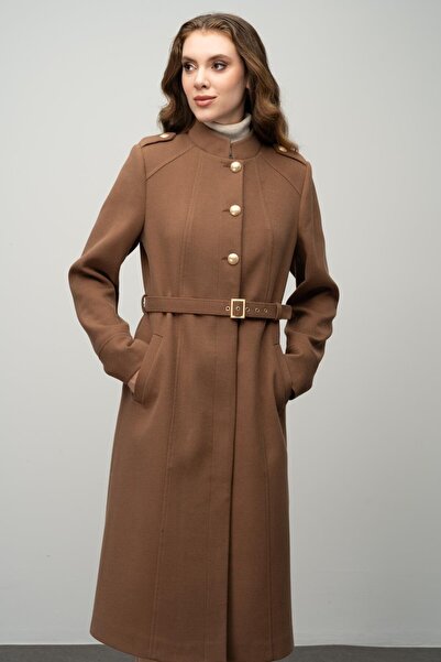 Olcay Παλτό Evaze - Λεπτομέρεια γιακά και επωμίδα, TABA 3048