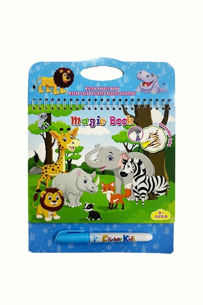 Magic Water Hayvanlar Prenses 4'lü Set  Water Painting - Sihirli Özel Kalem Ile Boyama Kitabı