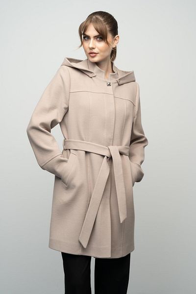 Olcay Palton cu glugă detașabilă cu guler de culoare piatră - STONE 3012