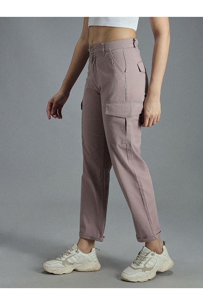 High Star By Styli High Rise Straight Fit Cropped Cargo Trousers