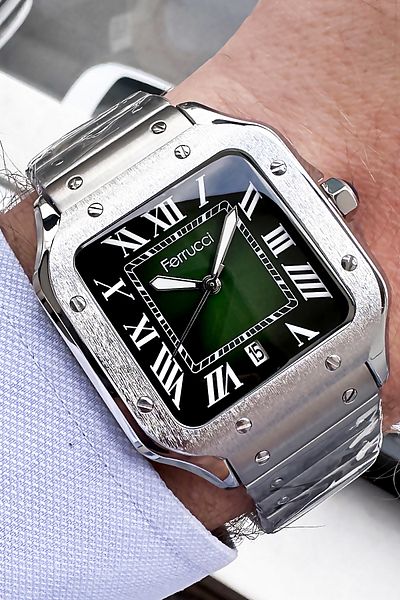 Ferrucci Men's Wristwatch 3 Atm Waterproof Silver Color Steel Cord + Bracelet Gift FRE2045C5