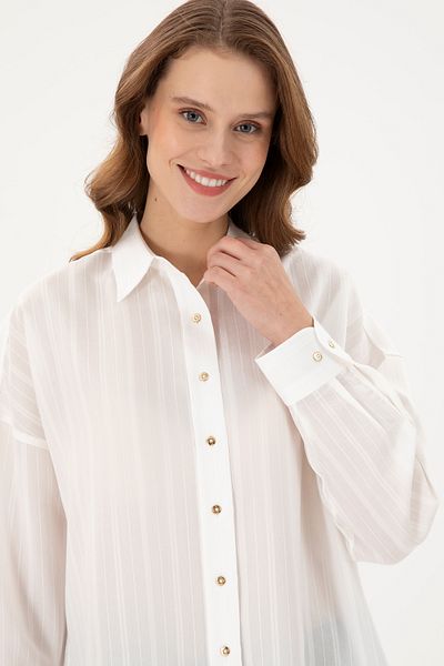 U.S. Polo Assn. Cămașă albă cu mânecă lungă de damă 50289994 -VR013