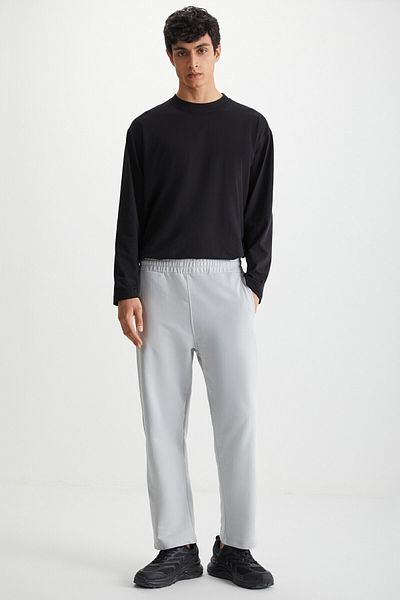 GRIMELANGE Bryce Premium-Jogginghose in Hellgrau für Herren – bequemer Schnitt, elastische Taille