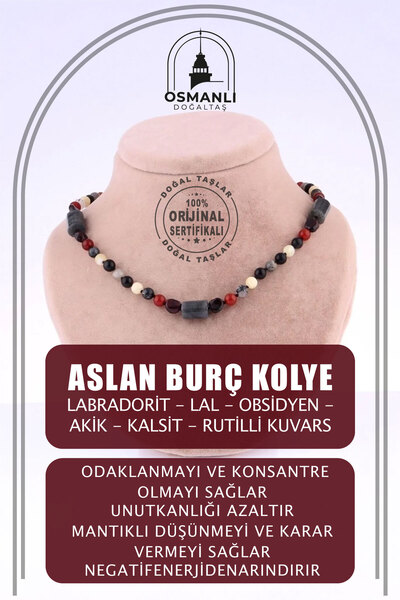 OSMANLI DOĞAL TAŞ قلادة على شكل أسد بتصميم خاص معتمد M247