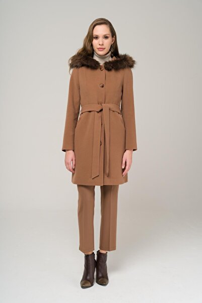 Olcay Chlupatý kabát s kapucí TABA 3986