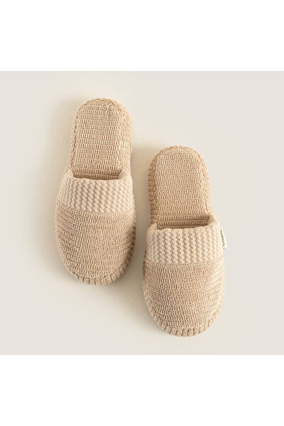 Chakra Eva Cotton Unısex Terlik Koyu Bej