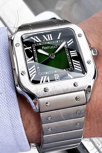 Ferrucci Men's Wristwatch 3 Atm Waterproof Silver Color Steel Cord + Bracelet Gift FRE2045C5