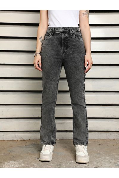 High Star By Styli High Rise Slim Fit Light Fade Jeans