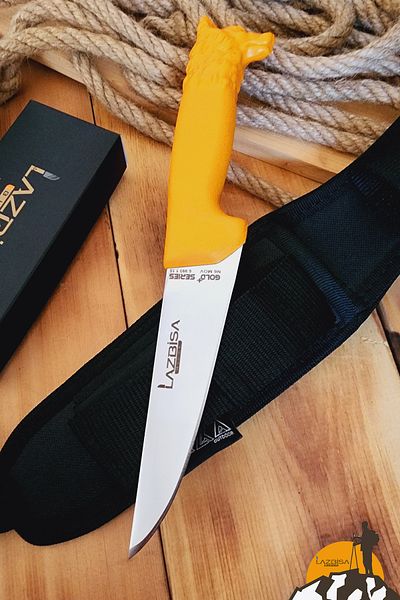LAZBİSA Embroidered Tpe Handle Outdoor Camping Knife Pocket Knife Sheathed Picnic Chef Knife Pocket Knife Kitchen Knife (Kmi-547)