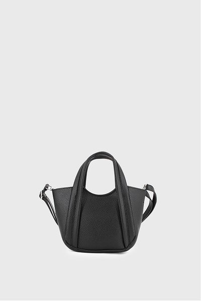 LUNABLU Women's Black Soft Vegan Leather Crossbody Hand and Shoulder Bag