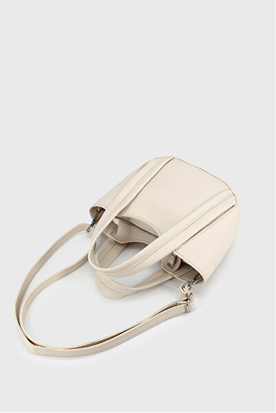 LUNABLU Geantă de mână și de umăr din piele vegană moale crem pentru femei