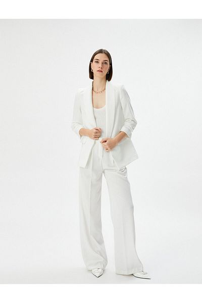 Koton Blazer-Jacke, Schalkragen, Tasche, normale Passform