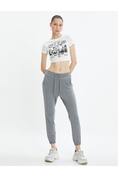 Koton Basic Jogger Sweatpants with Tie-Up Waist and Pockets