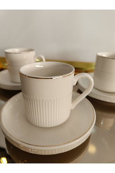 DEKOR ZÜCCACİYE HOME Gönül 6-Seater Simple Porcelain Coffee Cup