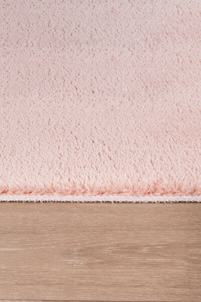 Guaj Home Puffy Peluş Post, Overlok Kaymaz Taban Halı 8 Renk GJ Pembe