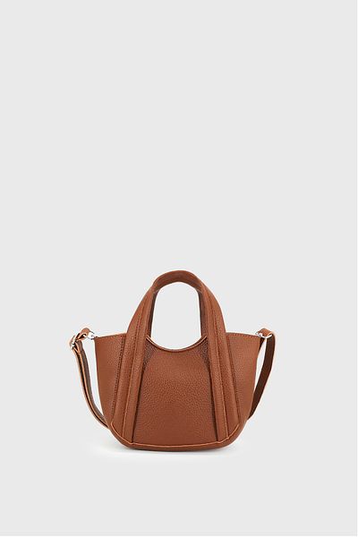 LUNABLU Women's Tan Soft Vegan Leather Crossbody Hand and Shoulder Bag