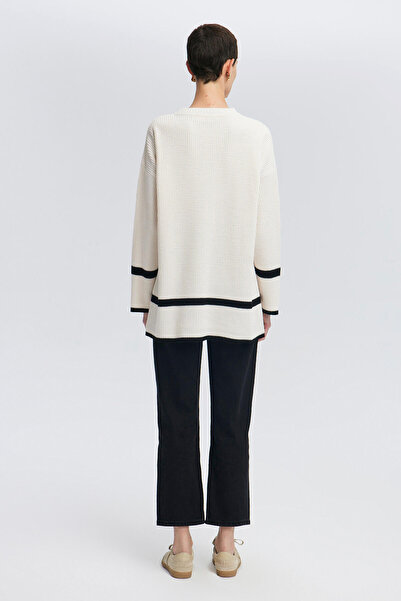 Touché Privé Knitwear Tunic - Stripe Detailed