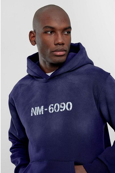 NOMARC Φούτερ με στάμπα Navy Blue NM-6090 με κουκούλα