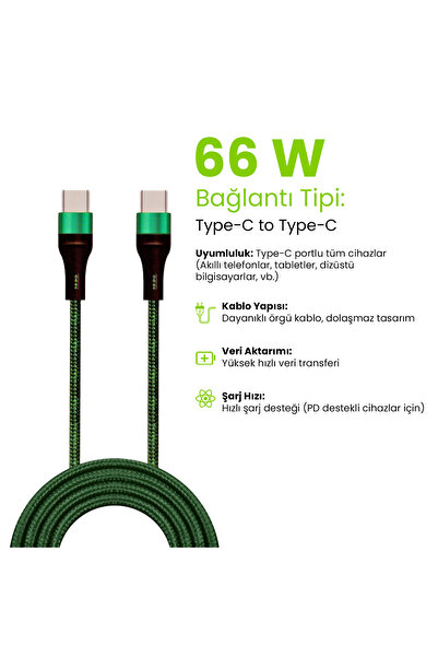 ALLİSON Type-C to Type-C Dayanıklı Şarj ve Veri Aktarım Kablosu – Hızlı Şarj ...