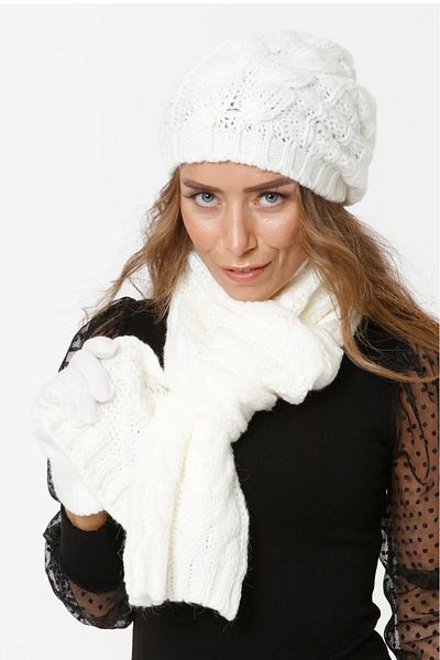 mercantoptan 3-Piece Scarf Beather Glove Set