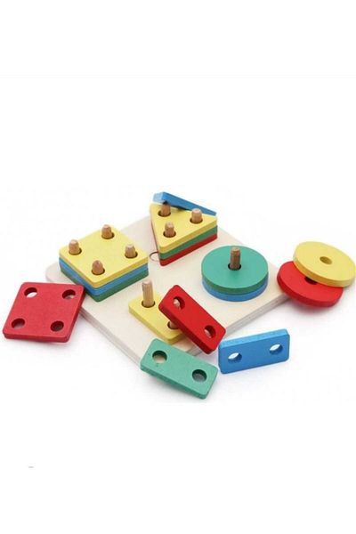 Store 4-Piece Wooden Geometric Shaped Bultak