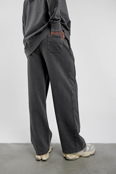 NOMARC Erkek Füme Yıkamalı Parça Şeritli Eşofman Altı