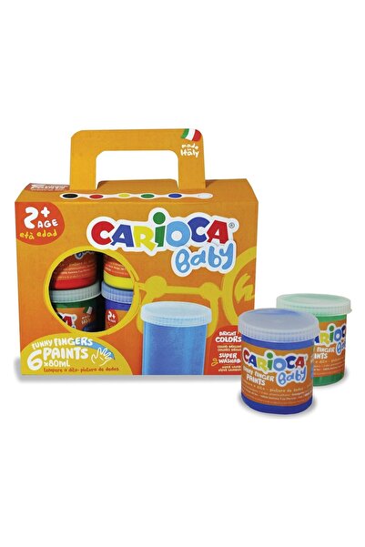 CARIOCA Baby Yıkanabilir Parmak Boyası - 6 Renk x 80 gr - Ko032