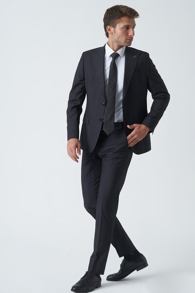 White Stone White Srone Gloucester T2467 Likralı Slim Fit 6 Drop Takım Elbise Desenli