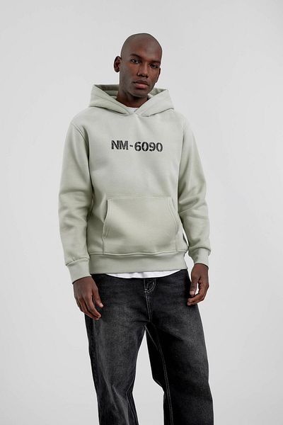 NOMARC Φούτερ με στάμπα Mint Green NM-6090 με κουκούλα