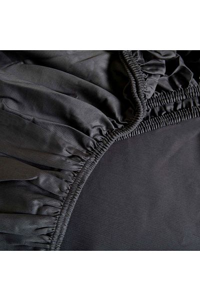 Chakra Alana Fitted Bed Sheet Single Size 100x200 Cm Grey