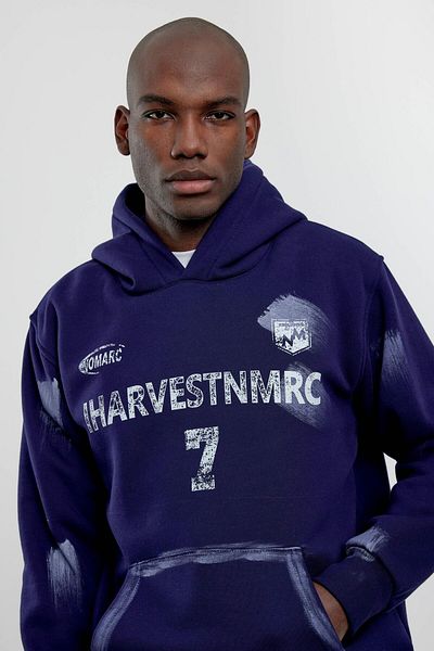 NOMARC Φούτερ με γραπτή κουκούλα Navy Blue Harvest 7