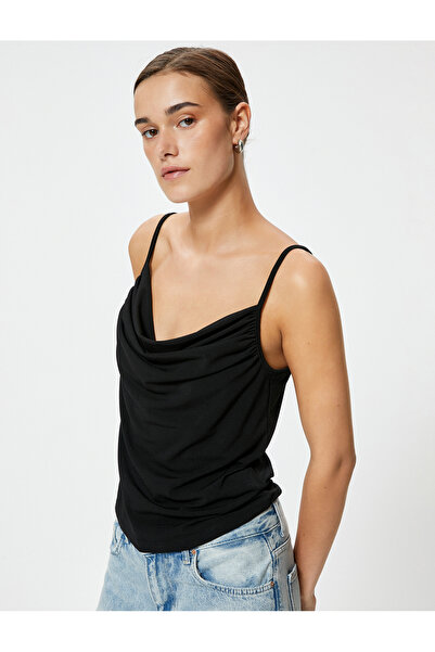 Koton Guler cu dantelă adâncă și curea subțire drapată