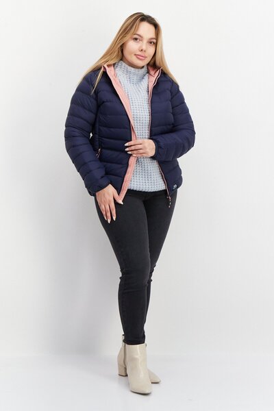 Trespass Women Hooded Long Sleeves Quilted Jacket, Navy