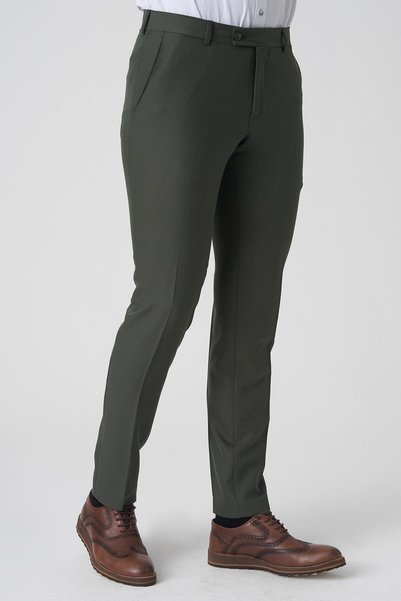 White Stone Alcobaça P1026 Slim Fit Kumaş Pantolon Yeşil