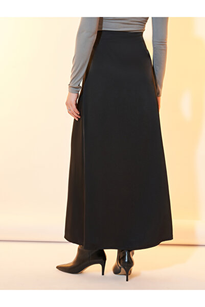 Take Two By Styli Solid Satin A-Line Maxi Skirt