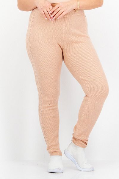 Guess Women Regular Fit Cable Knit Stretchable Pants, Peach