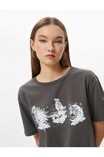Koton Printed T-Shirt Short Sleeve Crew Neck Cotton