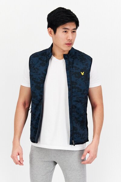 Lyle & Scott Men Brand Logo Vest Jacket, Blue