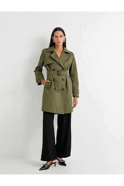 Koton Trenchcoat Zweireihig Geknöpft Tasche Windjacke Detailliert