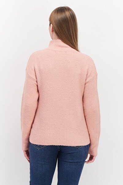 Threadbare Women Mock Neck Knit Stripe Cardigan, Pink